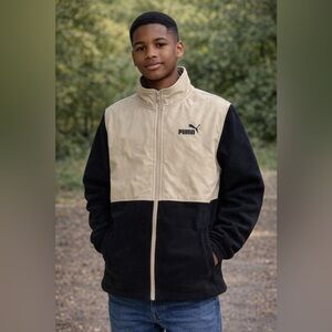 Puma Kids Black and Tan Performance Jacket